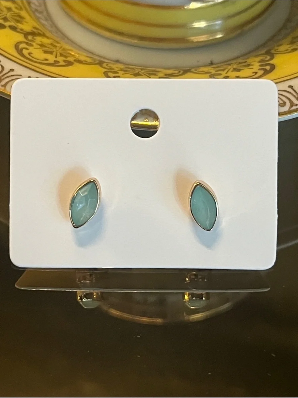 J. Crew Blue Green Crystal Stud Earrings